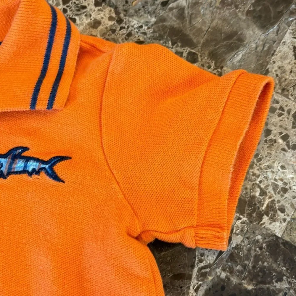 Oshkosh B’Gosh Genuine Kids Short Sleeve Orange Polo Shirt Size 12M 100% Cotton